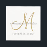 Guardanapo De Papel Casamento Clássico Cinza Branco Dourado Monograma<br><div class="desc">Guardanapos de papel de casamento com monograma cinza clássico e dourado e branco para casamentos e aniversários. Desenhado por Elke Clarke ©. Disponível em www/zazzle.com/monogramgallery*. Fontes de script elegantes. Personalize com os nomes da noiva e do noivo,  data do casamento e cores do casamento.</div>