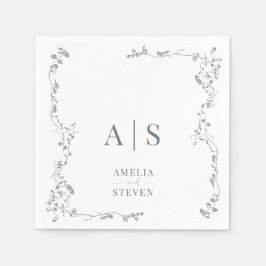 Guardanapo De Papel Casamento Clássico de Folha Floral Elegante