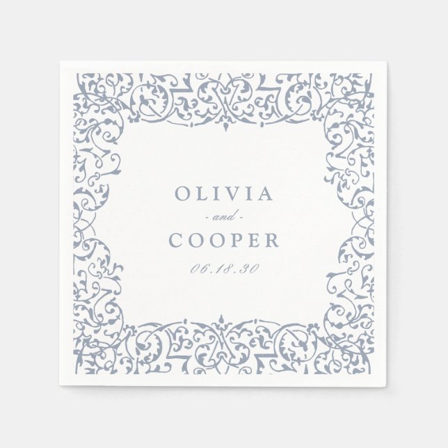 Guardanapo De Papel Casamento Clássico de Frame de Ornamentado da Dust (Frente)