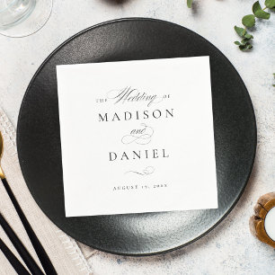 Guardanapo De Papel Casamento Clássico de Script Moderno Elegante