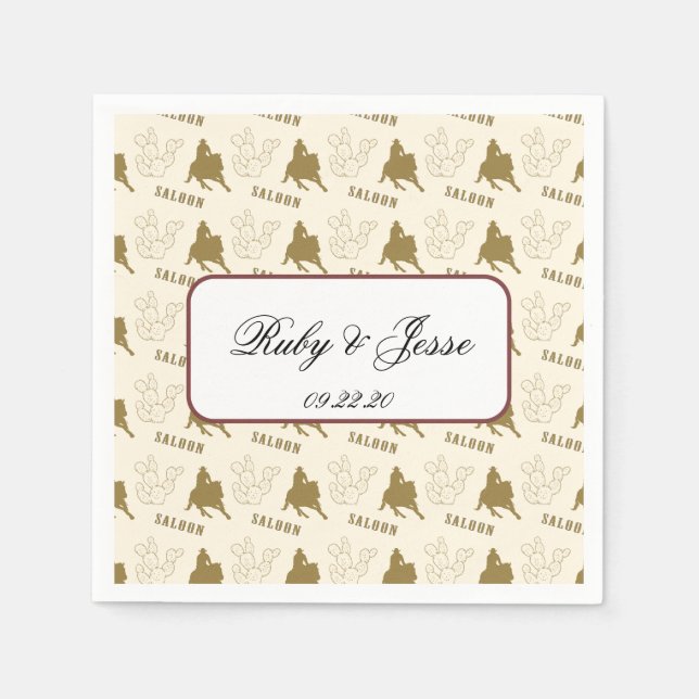 Guardanapo De Papel Casamento Clássico do Deserto Ocidental (Frente)