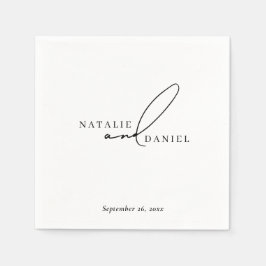 Guardanapo De Papel Casamento Clássico Moderno Minimalista