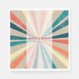 Guardanapo De Papel Casamento Colorido do Arco-Íris Sunburst