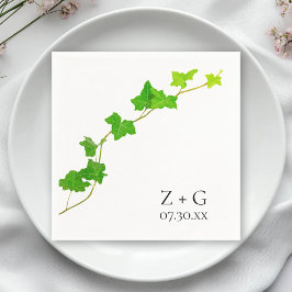 Guardanapo De Papel Casamento com a Ivy Vine em Inglês Verde