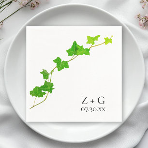 Guardanapo De Papel Casamento com a Ivy Vine em Inglês Verde