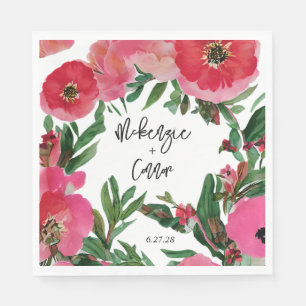 Guardanapo De Papel Casamento com Anemone de Watercolor