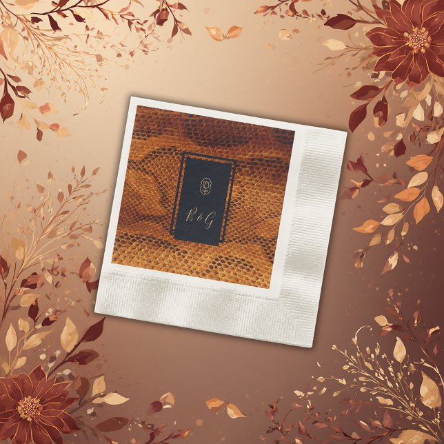 Guardanapo De Papel casamento com animais de pele cobra de luxo (Criador carregado)