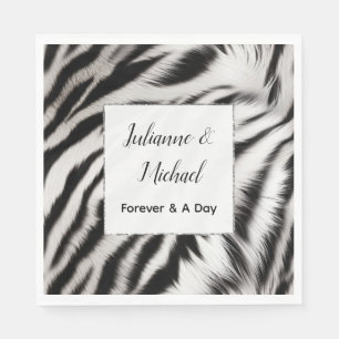 Guardanapo De Papel Casamento com Animais de Zebra Branca Negra