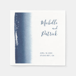 Guardanapo De Papel Casamento com Aquarela Azul Marinho