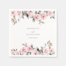 Casamento com Aquarela Floral Rosa Elegante