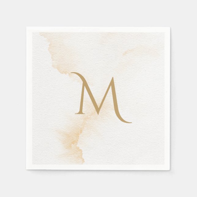 Guardanapo De Papel Casamento com Aquarela Rustic Monogramas Elegante (Frente)