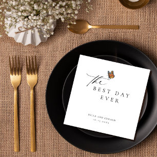 Guardanapo De Papel Casamento com Borboleta Moderna