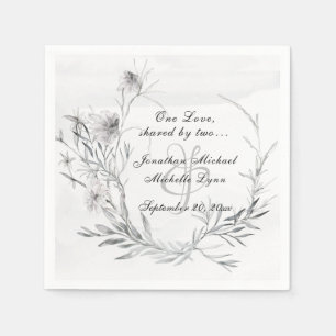 Guardanapo De Papel Casamento com Cinza de Dusty Floral