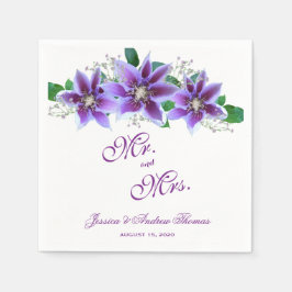 Guardanapo De Papel Casamento com Clematis Chic e Sofisticado