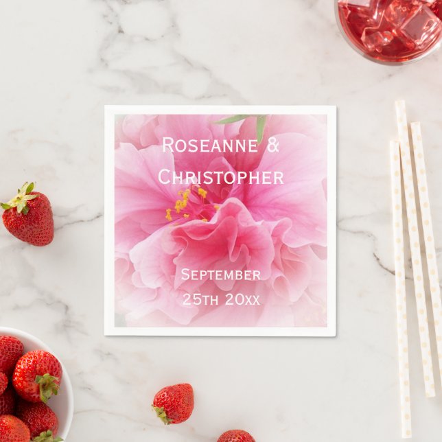 Guardanapo De Papel Casamento com Design Floral Rosa (Insitu)