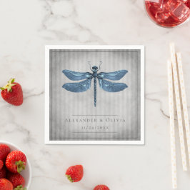 Guardanapo De Papel Casamento com Dragonfly Azul