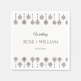 Guardanapo De Papel Casamento com flocos de neve do inverno Elegante