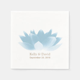 Guardanapo De Papel Casamento com Flor de Lotus Azul Elegante
