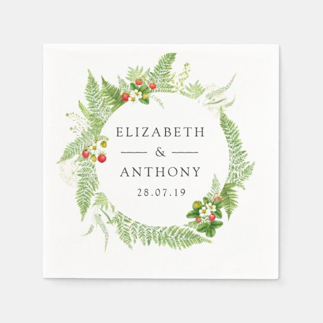 Guardanapo De Papel Casamento com Floresta de Aquarela (Frente)