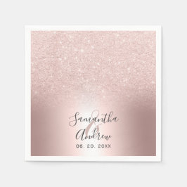 Guardanapo De Papel casamento com folhas metálicas ombreiras rosa dour