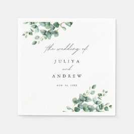 Guardanapo De Papel Casamento com guião Eucalyptus
