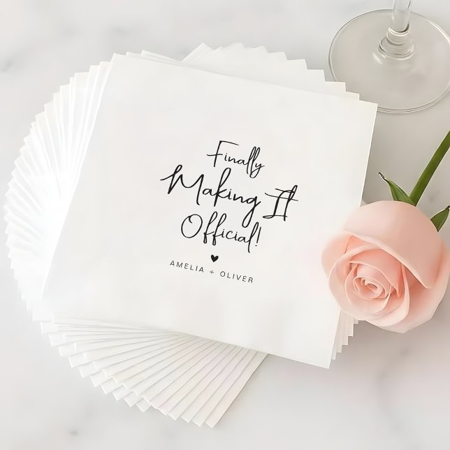 Guardanapo De Papel Casamento com Letra Moderna Finalmente Tornando Of (Criador carregado)
