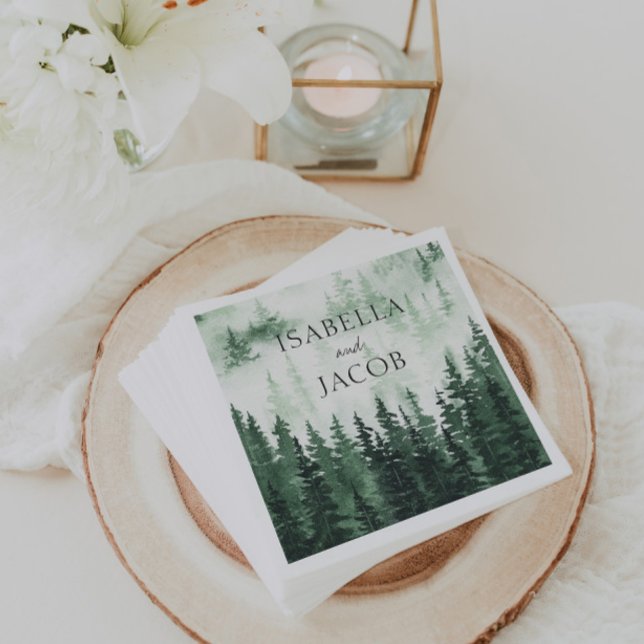 Guardanapo De Papel Casamento com Misty Pine Forest (Criador carregado)