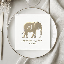 Guardanapo De Papel Casamento com Monograma Dourado