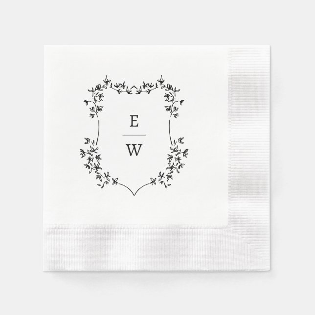 Guardanapo De Papel Casamento com Monograma Simples (Frente)