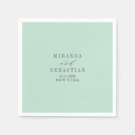 Guardanapo De Papel Casamento com monograma sólido em Aqua