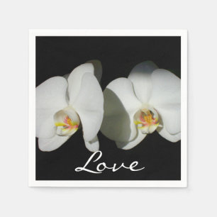 Guardanapo De Papel Casamento com Orquídeas Brancas