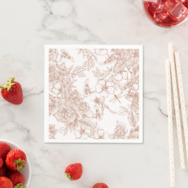 Guardanapo De Papel Casamento com Padrão Toile-De-Jouy