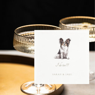 Guardanapo De Papel Casamento com Pet de Papillon Personalizado