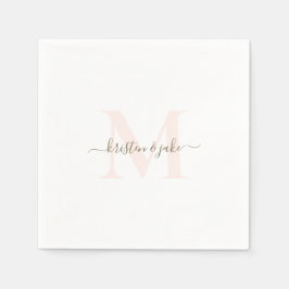 Guardanapo De Papel Casamento com pincel e monograma Dourado