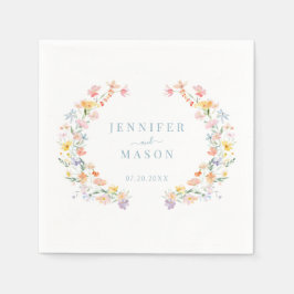 Guardanapo De Papel Casamento com primavera Meadow Wildflower Garden