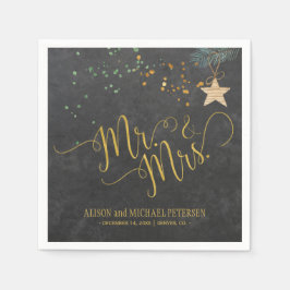 Guardanapo De Papel Casamento com quadro de proteção de água mr e mrs