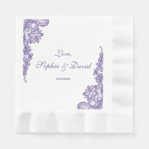 Guardanapo De Papel Casamento com rendas ultra violetas modernas