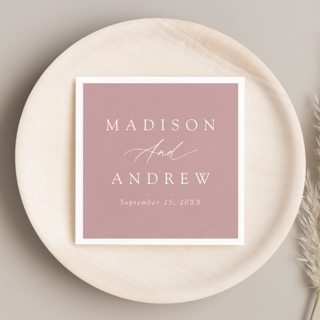 Guardanapo De Papel Casamento com Rosa de Elegante Calliografia (Criador carregado)