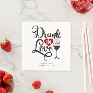 Guardanapo De Papel Casamento com Roteiro Bêbado de Amor
