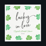 Guardanapo De Papel Casamento com Sorte Trevo Verde de Quatro Folhas C<br><div class="desc">Este é um Guardanapo de Papel Casamento com Sorte Trevo Verde de Quatro Folhas Chuveiro de Noiva!</div>