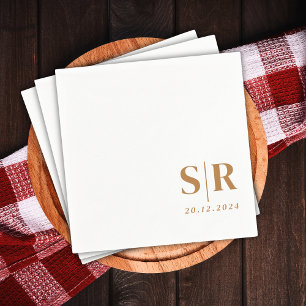 Guardanapo De Papel Casamento com tipografia simples