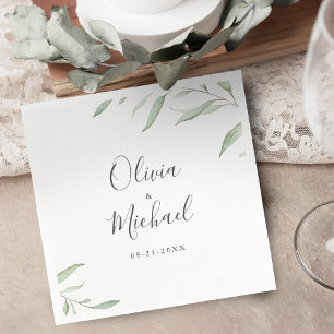 Guardanapo De Papel Casamento com uma vegetação rústica mínima