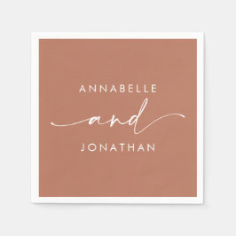 Guardanapo De Papel Casamento contemporâneo moderno de terracotta