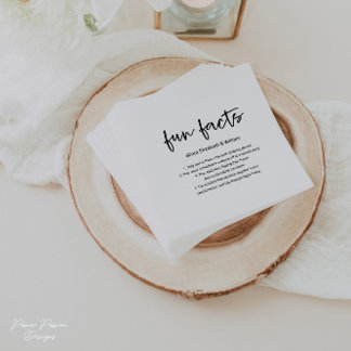 Guardanapo De Papel Casamento Coquetel Napkins com Fatos Divertidos!