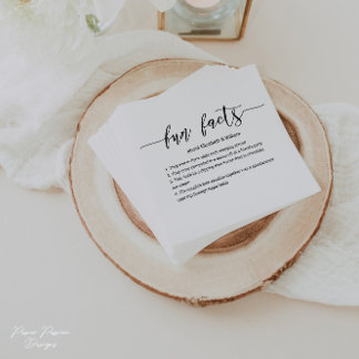 Guardanapo De Papel Casamento Coquetel Napkins com Fatos Divertidos!