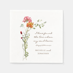 Guardanapo De Papel Casamento Cristão Floral de Flores Rosa-Rosa