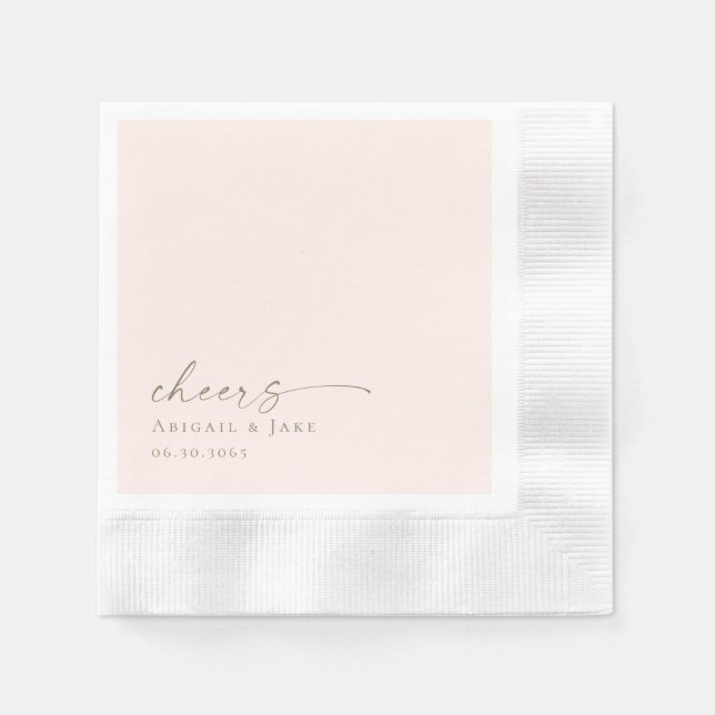 Guardanapo De Papel Casamento Cunhado de Blush Personalizado Napkins (Frente)