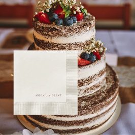 Guardanapo De Papel Casamento Cunhado Personalizado por Creme Vermelho
