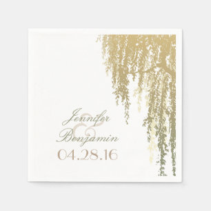 Guardanapo De Papel Casamento da árvore de salgueiro