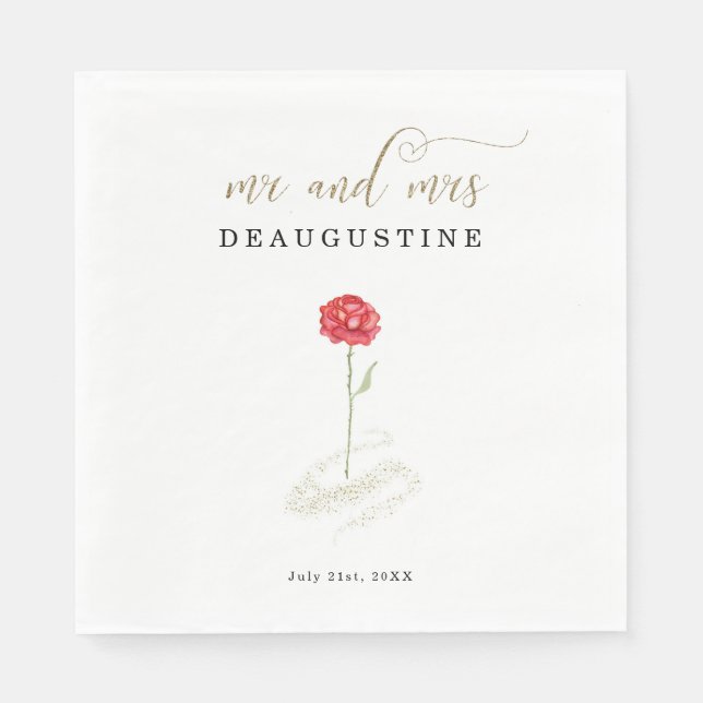 Guardanapo De Papel Casamento da Bela e da Fera (Frente)